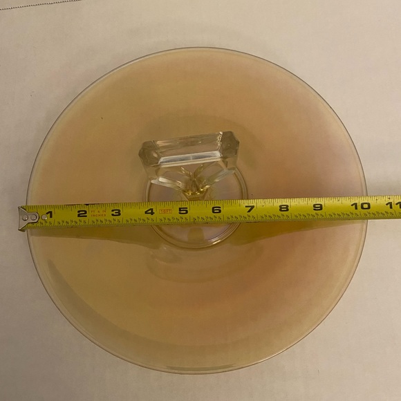 Vintage Iridescent Glass Tidbit/Serving Tray - Picture 4 of 5
